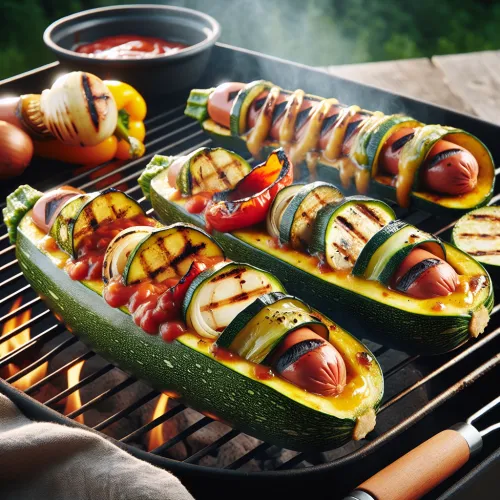 courgettes en hot dog au barbecue