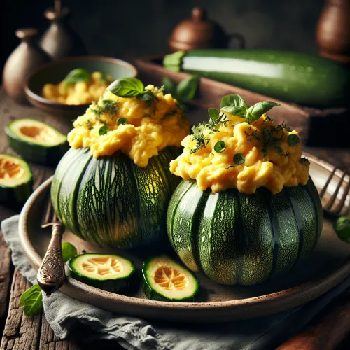 courgettes rondes à la brouillade