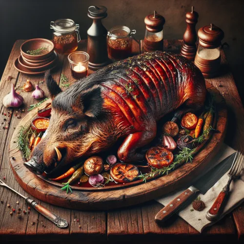 cuissot de sanglier rôti