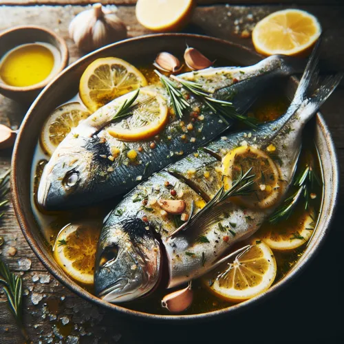 filets de daurade en marinade