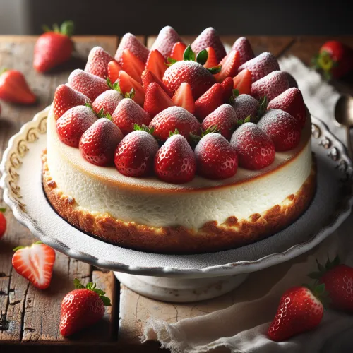 gâteau de fromage blanc aux fraises