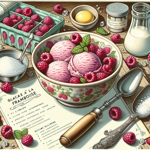 glace à la framboise.