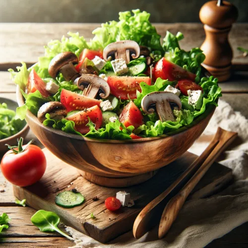 Salade printanière aux champignons