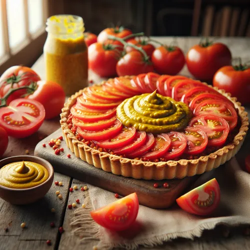 tarte à la tomate et  moutarde