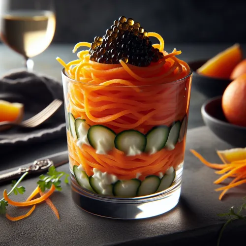 verrine de carotte au caviar de hareng